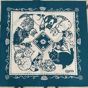 NEW Teal Petcare Bandana CAT Scarf ZOETIS Veterinarian Cats Dogs Pets
